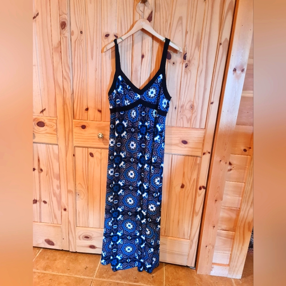 Apt 9 Thin Straps Modern Floral Deco Print Maxi Size XL